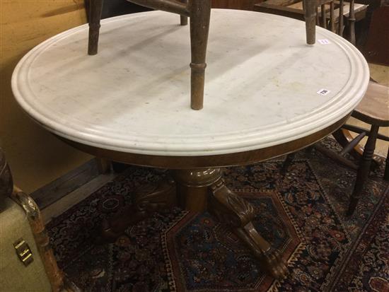 Marble top circular table